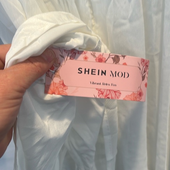 NWT Shein Pap 21 raccolta carta White Sheer Dress - Picture 2 of 10